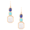 Barse Mother-Of-Pearl, Lapis Lazuli And Turquoise Drop Earrings In Bronze