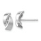 Rhodium Over 14k White Gold Polished and Satin Fancy Stud Earrings