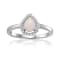 Pear Shape Lab Created Opal with Moissanite Accents Rhodium Over
Sterling Silver Halo Ring