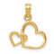 14k Yellow Gold Polished Intertwined Double Heart Pendant