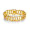 CZ Interlocking Slinky Link Chain Bracelet In 14K Gold Over Brass