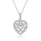 CZ Intricate Heart Pendant Necklace In Sterling Silver