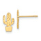 14k Yellow Gold Polished and Textured Cactus Stud Earrings