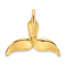 14k Yellow Gold 3D Polished Whale Tail Chain Slide Pendant