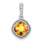 Rhodium Over 10k White Gold Beaded 0.73 cttw Cushion Citrine and 0.21
cttw diamond Pendant