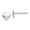 Rhodium Over 14k White Gold Polished 3mm Heart Stud Earrings