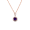 18K Rose Gold Over Sterling Silver 6.5mm Round Amethyst and White Zircon
Pendant 1.15ctw