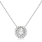 14K White Gold Necklace Round HaloCubic Zirconia Solitaire1.25CTW 18
Inch .60mm Box Link Chain