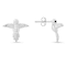 Black Cubic Zirconia Rhodium Over Sterling Silver Hummingbird Earrings 0.04ctw