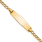 14k Yellow Gold Children's Soft Diamond Shape Cuban Link ID Bracelet