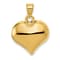 14k Yellow Gold 3D Polished Puffed Heart Pendant