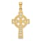14K Yellow Gold Celtic Cross with Eternity Circle Pendant