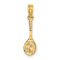14k Yellow Gold Solid Polished and Textured 3D Tennis Racquet Charm