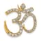 14k Yellow Gold Diamond Om Chain Slide Pendant