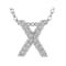 CZ Initial X Pendant Necklace In Sterling Silver 0.25ctw