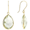 Green Prasiolite 14k Yellow Gold Dangle Earrings 13.00ctw