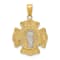 14K Yellow and White Gold Saint Florian Medal Pendant