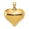 14k Yellow Gold 3D Polished Puffed Heart Pendant