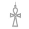 Rhodium Over 14k White Gold Textured Ankh Cross Pendant
