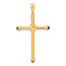 14k Yellow Gold Polished and Textured with Black Onyx Cross Pendant