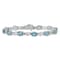 Rhodium Over 14k White Gold Blue Topaz and Diamond Bracelet