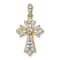 10k Yellow Gold and Rhodium Over 10k Yellow Gold 0.10 cttw Diamond Fancy
Cross Pendant
