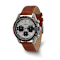 Chisel Men's 42mm Stainless Steel Leather Band Chronograph Watch