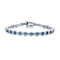 Sapphire Color CZ Tennis Bracelet In Sterling Silver