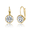 CZ Solitaire Drop Earrings In 14K Gold Over Brass