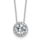 Rhodium Over 14k White Gold Round Halo D E F Pure Light Moissanite
Pendant with Chain