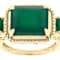 Green Onyx 3-Stone Ring In 18K Gold Over Sterling Silver 5.06ctw