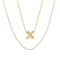 CZ Initial X Tennis Necklace And Pendant Set In 14K Gold Over Brass 4.05ctw