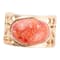Barse Jewelry Orange Sponge Coral Gold Tone Pharaoh Ring