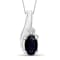 0.28ct Oval Black Sapphire with White Diamond Accent Rhodium Over
Sterling Silver Pendant with Chain