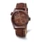 Charles Hubert Men's Stainless Steel Brown Dial Dual Time Watch