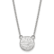 Rhodium Over Sterling Silver NHL LogoArt New York Islanders Small Necklace