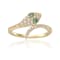 Emerald and White Topaz 14K Yellow Gold Over Sterling Silver Bypass
Snake Ring