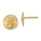 14k Yellow Gold 9.1mm Polished and Textured Mini Sand Dollar Stud Earrings
