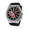 Technomarine Men's Black and Orange Dial Black Rubber Strap Chronograph Watch
