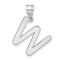 Rhodium Over 14k White Gold Polished Bubble Letter W Initial Pendant