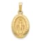 14K Yellow Gold Polished and Satin Miraculous Medal Hollow Pendant