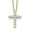 10k Yellow Gold 0.50 ctw Diamond Cross Pendant with 18 inch Cable Chain