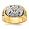 10K Two-tone Yellow and White Gold Men's Enameled and Diamond 32nd
Scottish Rite Masonic Ring