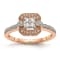 14K Rose Gold Diamond Cluster Engagement Ring 0.19ctw