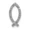 Rhodium Over 14k White Gold Diamond Ichthus Chain Slide Pendant