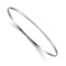 Rhodium Over 14k White Gold 2mm Solid Polished Half-Round Slip-On Bangle