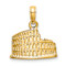 14k Yellow Gold Textured 2D Coliseum Charm