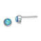 Rhodium Over Sterling Silver Polished 5mm Created Opal Round Stud Earrings