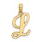 14k Yellow Gold Script Letter L Initial Pendant