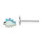 Rhodium Over Sterling Silver Enameled Dinosaur Children's Post Earrings